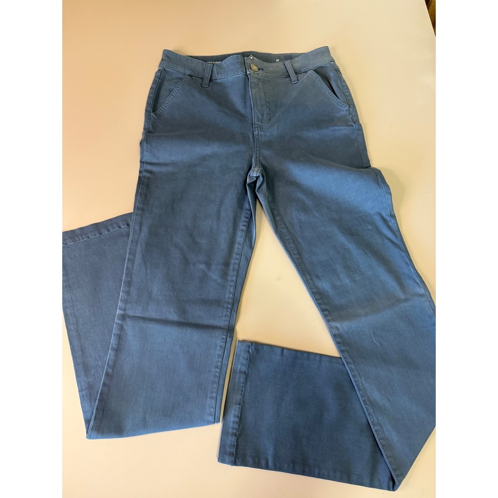 St Johns Bay Straight Leg Blue Pants Cotton Blend Size 6T Tall Stretch Chino